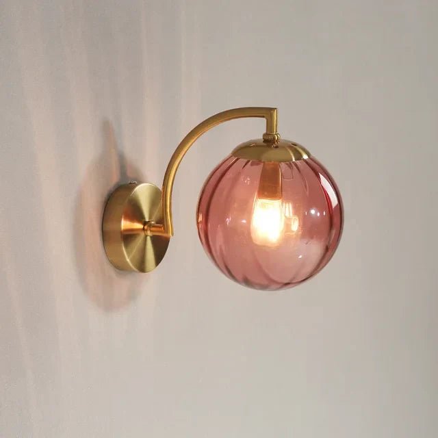 <strong>Goldene Wandleuchten Mit Gerippter Glaskugel</strong> – Stilvolles Licht Für Ihr Zuhause 4