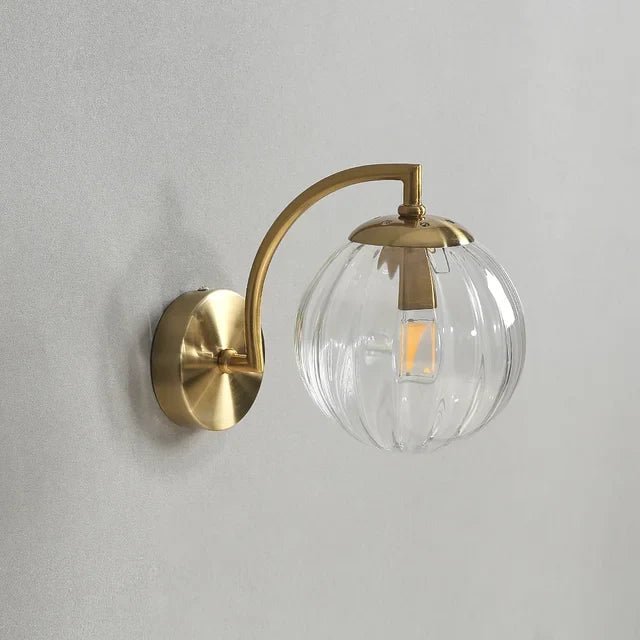 <strong>Goldene Wandleuchten Mit Gerippter Glaskugel</strong> – Stilvolles Licht Für Ihr Zuhause 8