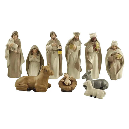 10-Teiliges Weihnachtskrippen-Set – Stilvolle Figuren für Festliche Stimmung 0