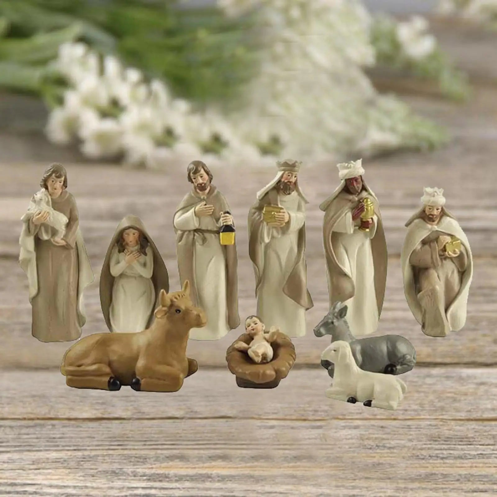 10-Teiliges Weihnachtskrippen-Set – Stilvolle Figuren für Festliche Stimmung 4