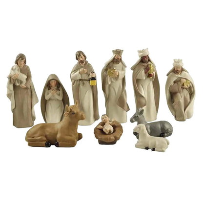 10-Teiliges Weihnachtskrippen-Set – Stilvolle Figuren für Festliche Stimmung 5