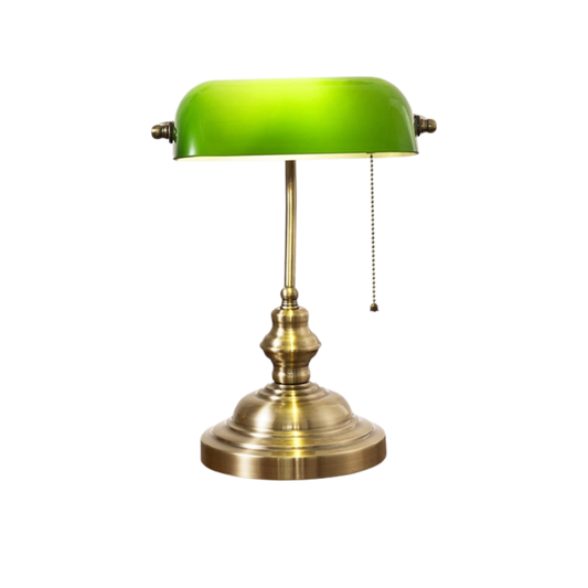 Klassische Bankierslampe Messinggrün – Gezielte Arbeitsbeleuchtung