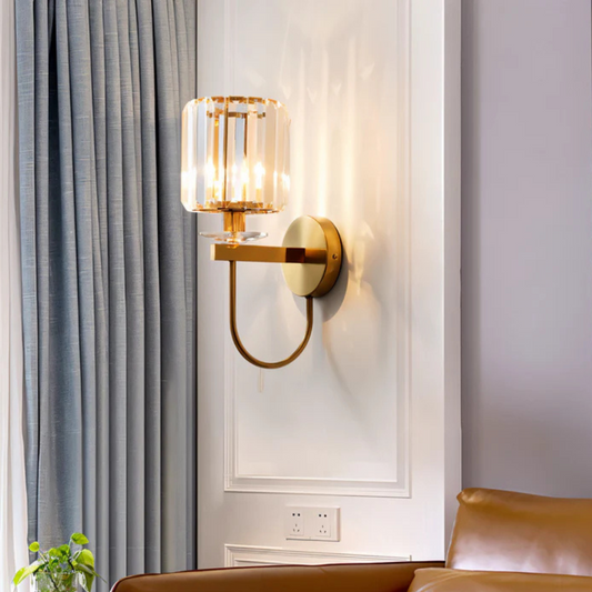 Vintage Wandleuchte mit Kristallglas – Retro-Stil mit warmweißem LED-Licht