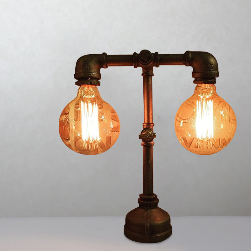 2-Flammige Industrielle Tischlampe Wasserrohr – Stilvolle Eleganz Für Ihr Zuhause 3