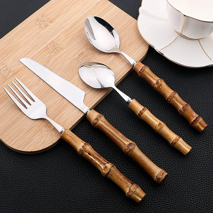 24-Teiliges Bambus Besteckset – Umweltfreundliches Design für Stilvolles Essen 1