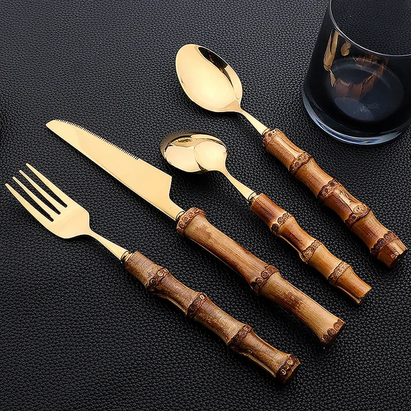 24-Teiliges Bambus Besteckset – Umweltfreundliches Design für Stilvolles Essen 2