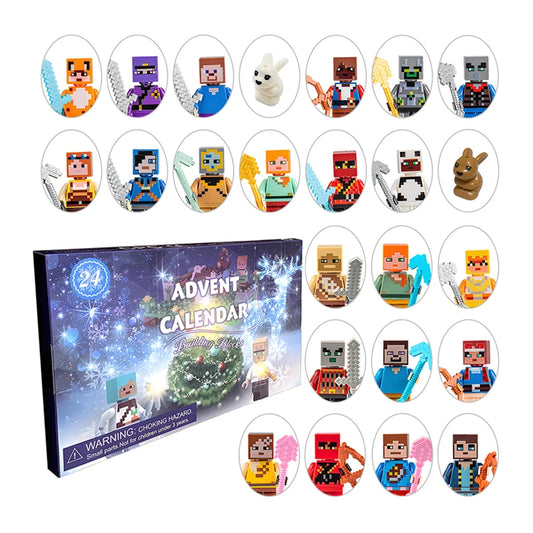 24-Teiliges Minecraft Adventskalender Set – Abenteuerlicher Countdown Mit Überraschungsfiguren für Kinder 0