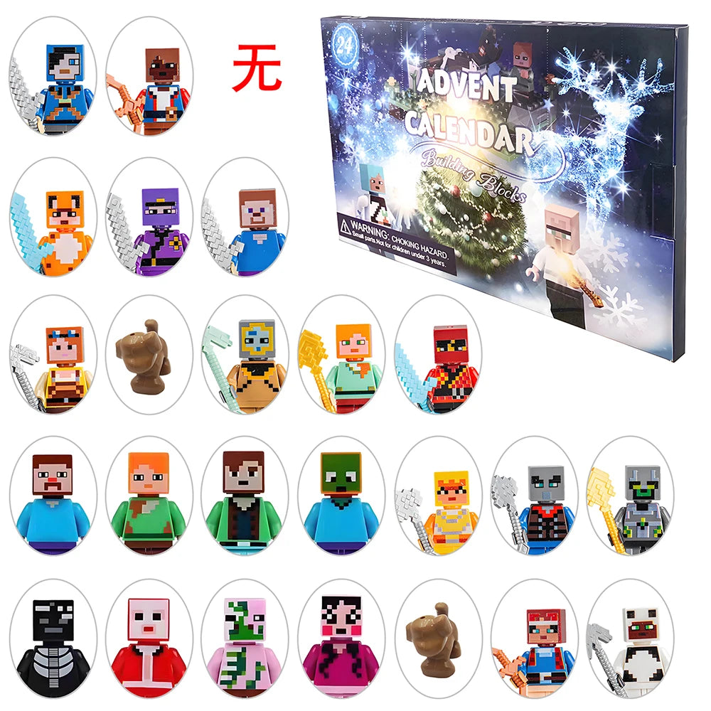 24-Teiliges Minecraft Adventskalender Set – Abenteuerlicher Countdown Mit Überraschungsfiguren für Kinder 13
