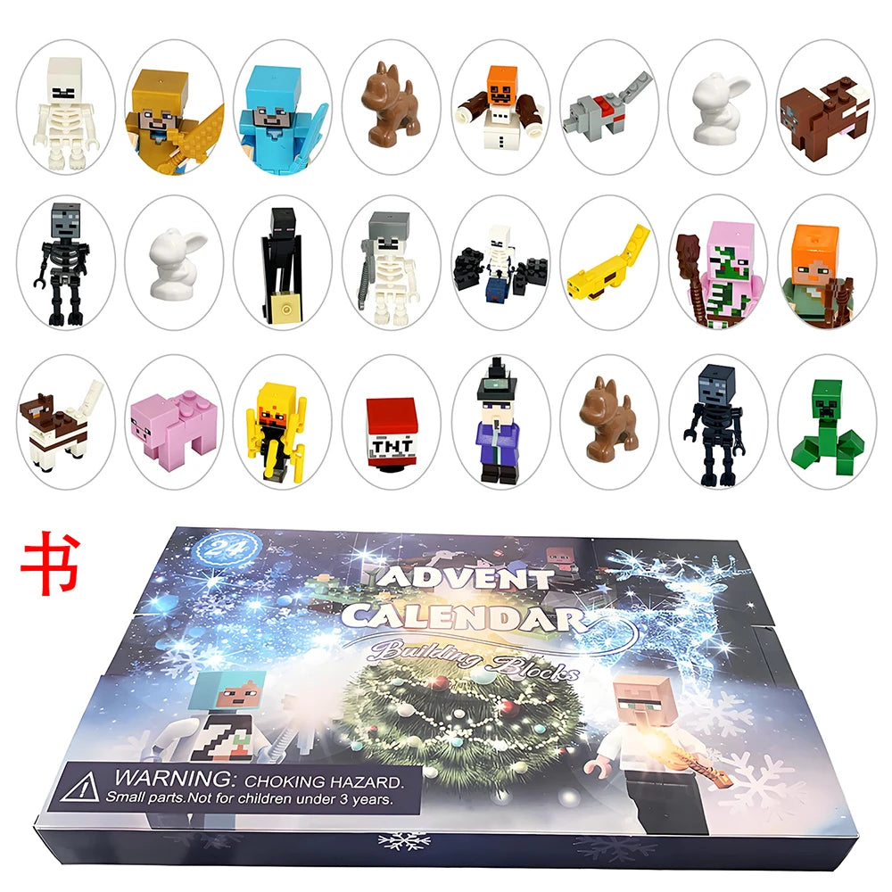 24-Teiliges Minecraft Adventskalender Set – Abenteuerlicher Countdown Mit Überraschungsfiguren für Kinder 15