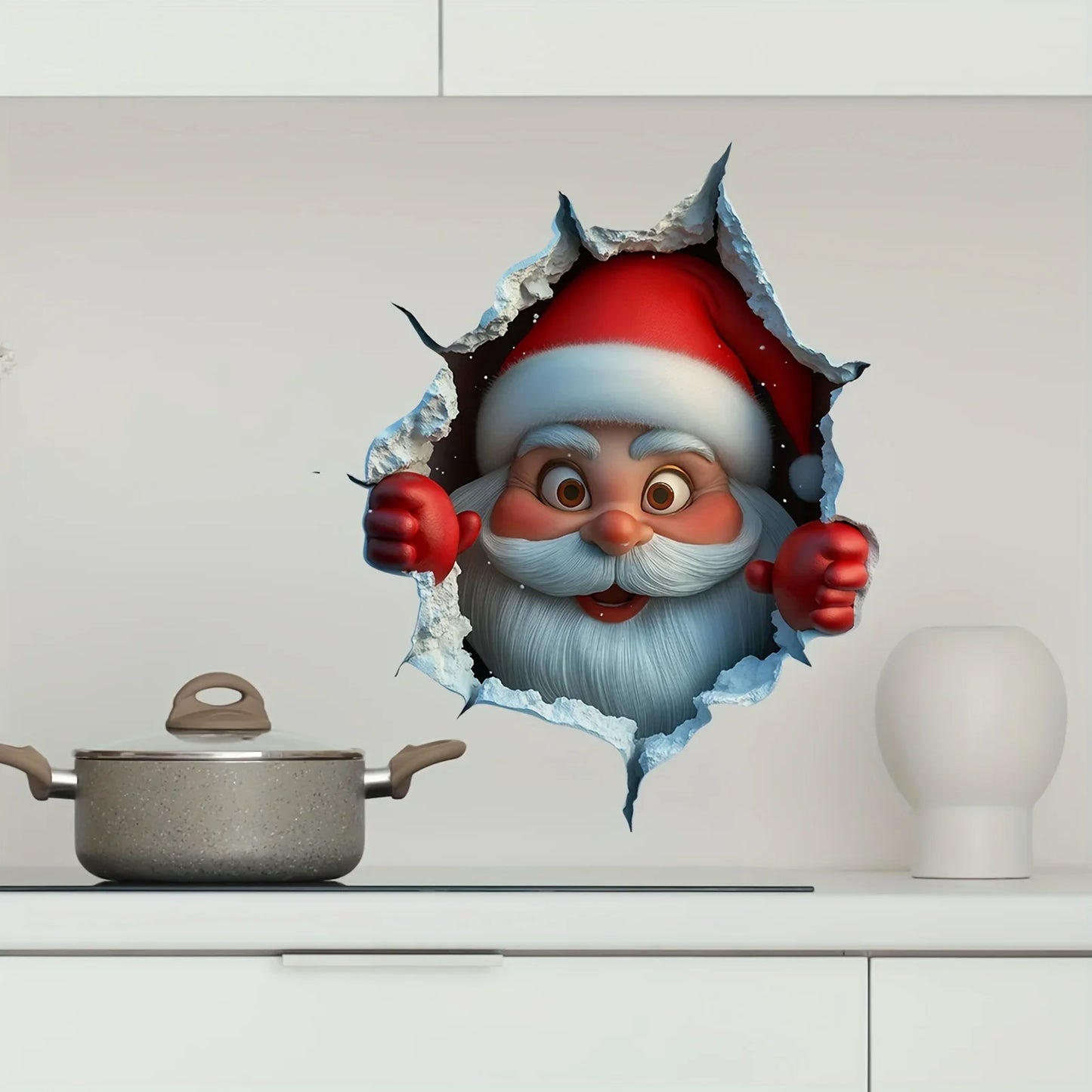 3D-Rentier-Durchbruch-Wand-Aufkleber – Kreative Festliche Wandgestaltung für Ihr Zuhause 1