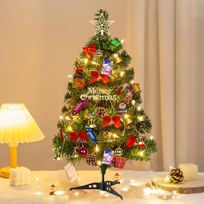 50 cm Künstlicher Weihnachtsbaum Set – Festliche Tischdekoration Mit Lichtern Und Schmuck 4