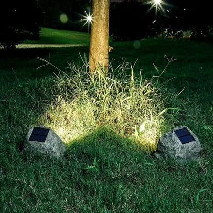 AURELINE Solar Außenlampe – Realistische Steinoptik mit Warmem Licht 2