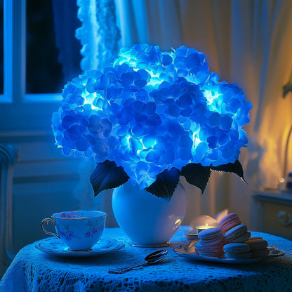 **Azurblaue Blüten Lampe** – Elegante LED Tischleuchte für jeden Anlass 4