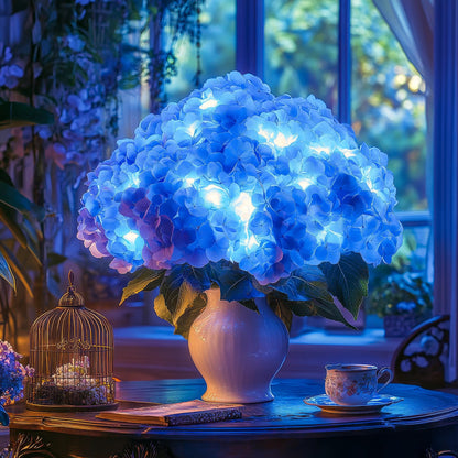 **Azurblaue Blüten Lampe** – Elegante LED Tischleuchte für jeden Anlass 5