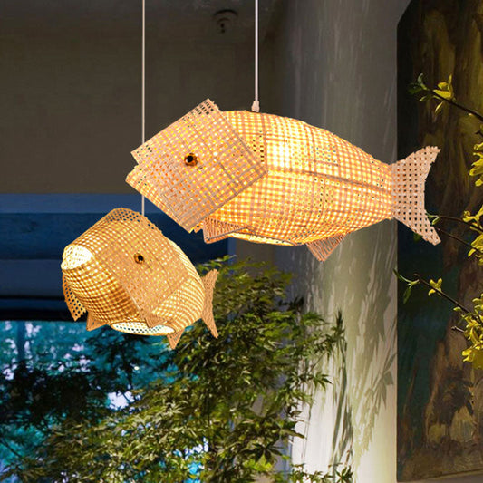 BambooFish Hängelampe Asiatischer Stil – Einladende Atmosphäre für Ihr Esszimmer 1