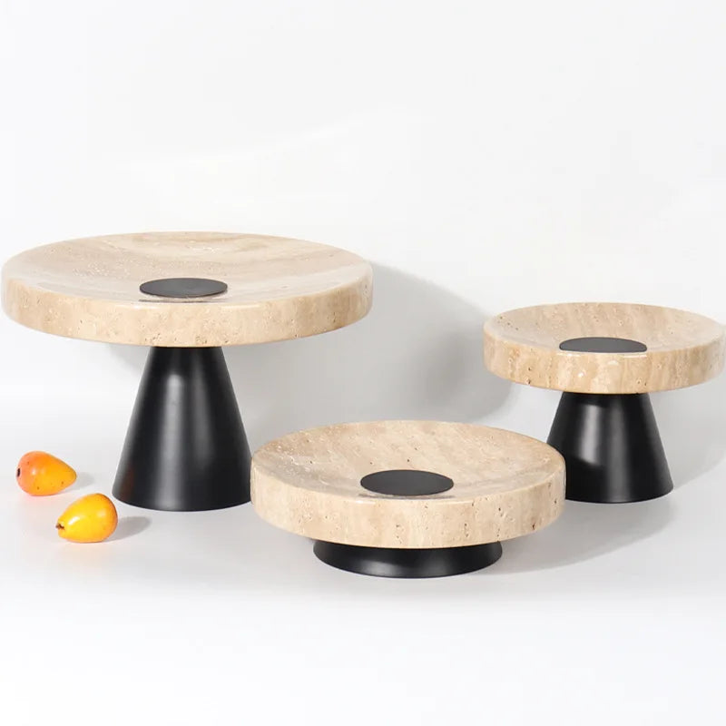 Beige Travertin Serviertablett – Elegantes Design für Stilvolle Anlässe 2