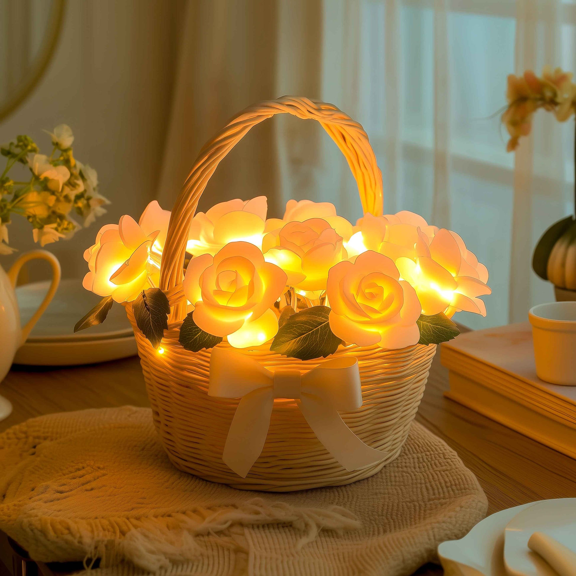 BloomBasket Licht | LED-Blumenkorb – Gemütliche Atmosphäre mit Stil 1