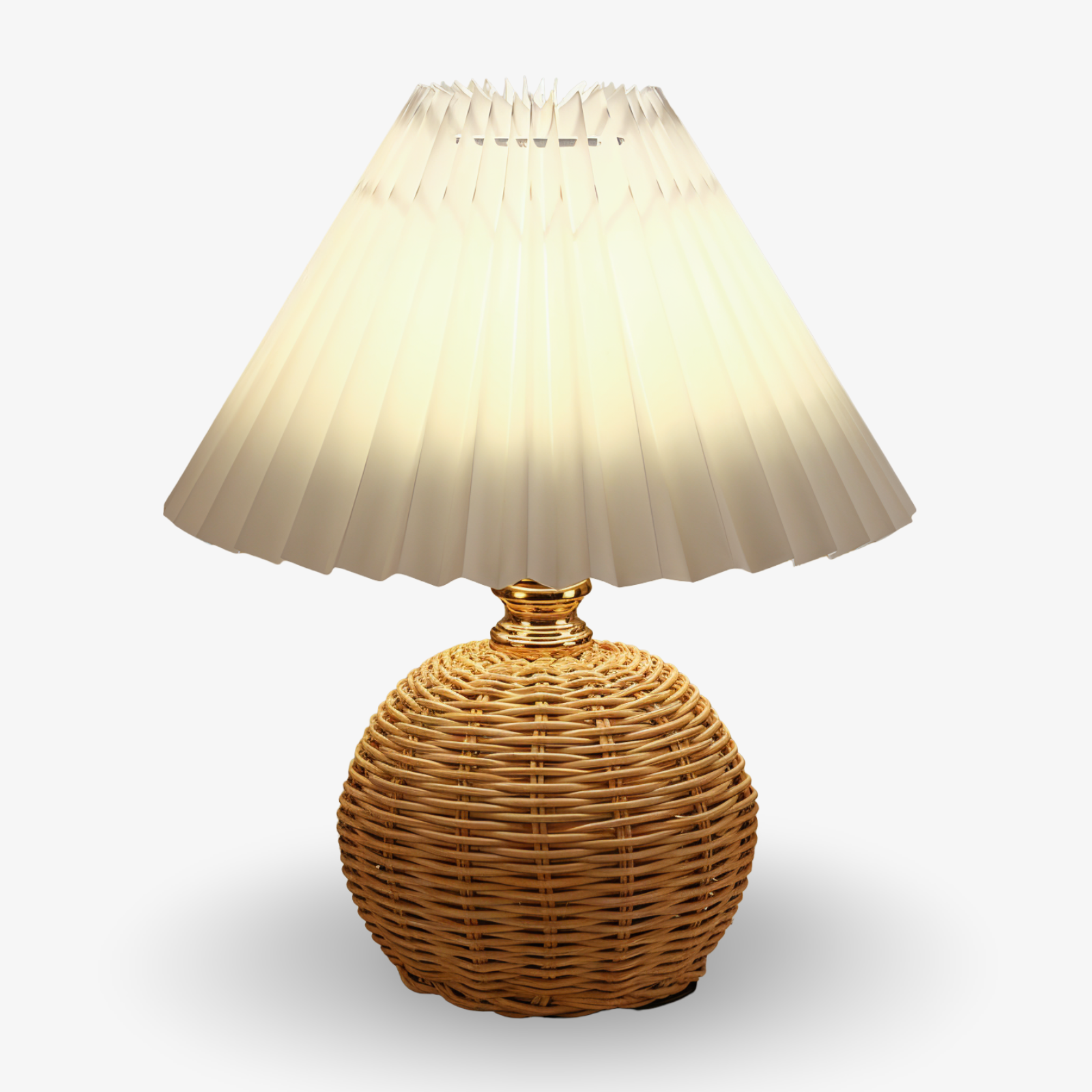 Brolly Plissierte Tischlampe Rattan – Gemütliche Beleuchtung Für Ihr Zuhause 0