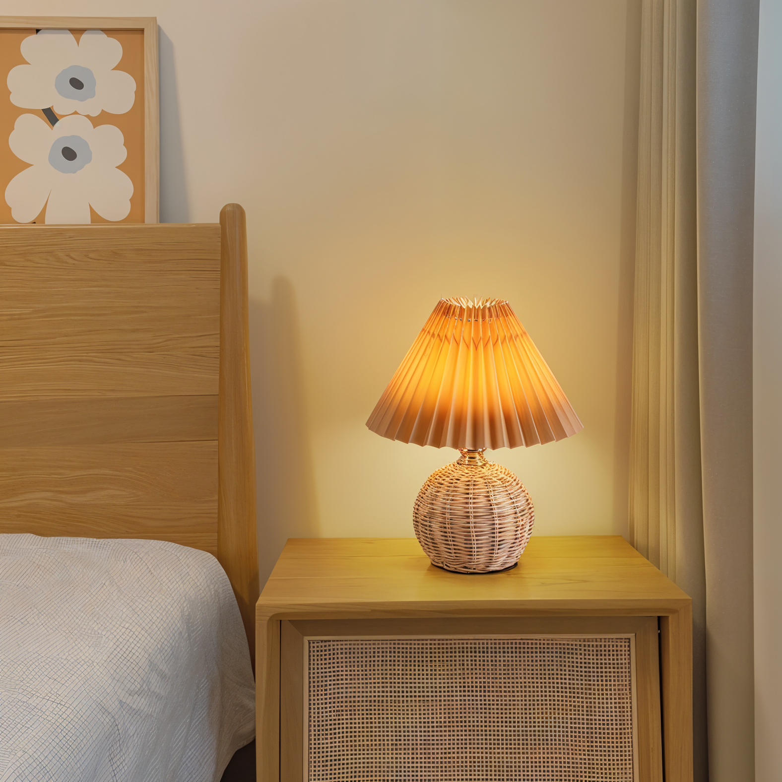 Brolly Plissierte Tischlampe Rattan – Gemütliche Beleuchtung Für Ihr Zuhause 5
