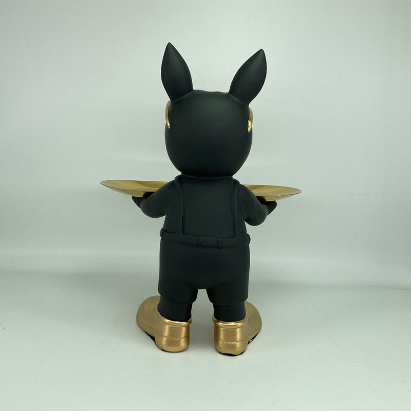 Bulldoggenstatue Mit Tablett – Verspieltes Design Für Stilvolles Wohnen 4