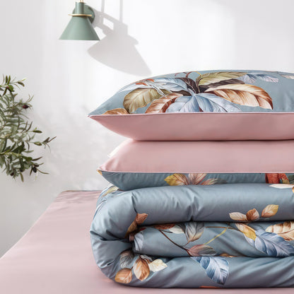 Buntes Bettbezug-Set Mit Baummuster – Elegante Tropische Akzente Für Ihr Schlafzimmer 4