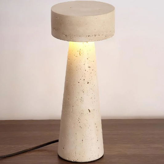 Minimalistische Tischlampe Natursteinpfeiler – Ruhige Atmosphäre mit Diffusem Licht