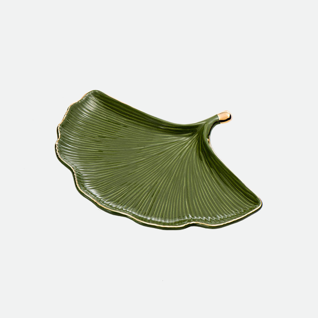 Catch All Tablett Blattgold-Keramik – Stilvolle Ordnung für Wertsachen 0