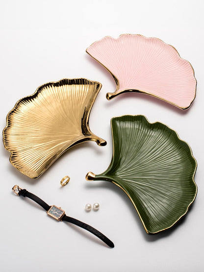 Catch All Tablett Blattgold-Keramik – Stilvolle Ordnung für Wertsachen 2