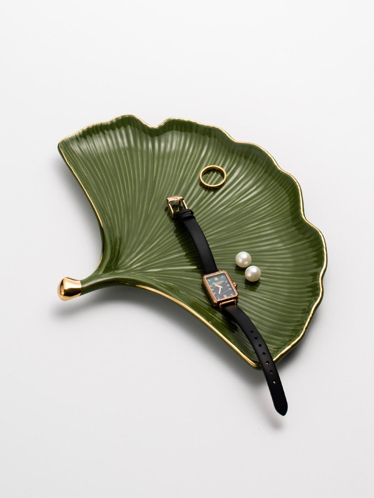 Catch All Tablett Blattgold-Keramik – Stilvolle Ordnung für Wertsachen 3