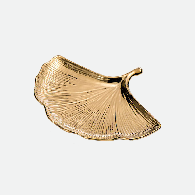 Catch All Tablett Blattgold-Keramik – Stilvolle Ordnung für Wertsachen 4