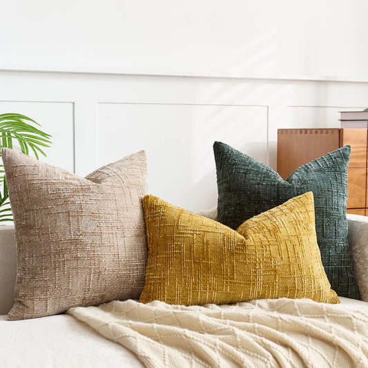 Chenille Grob Garn Kissenabdeckung – Elegante Textur für Gemütliches Ambiente 0