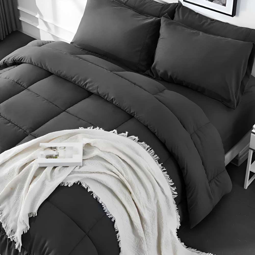 CoziPlain Karierte Bettwäsche Polyester – Atmungsaktive Eleganz Für Jeden Komfort 2