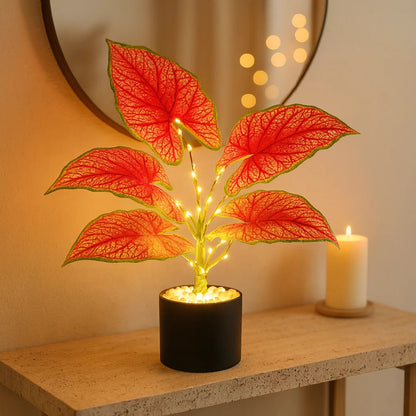 **Crimson Monstera** – Exotische LED Tischlampe mit Sanfter Beleuchtung 2