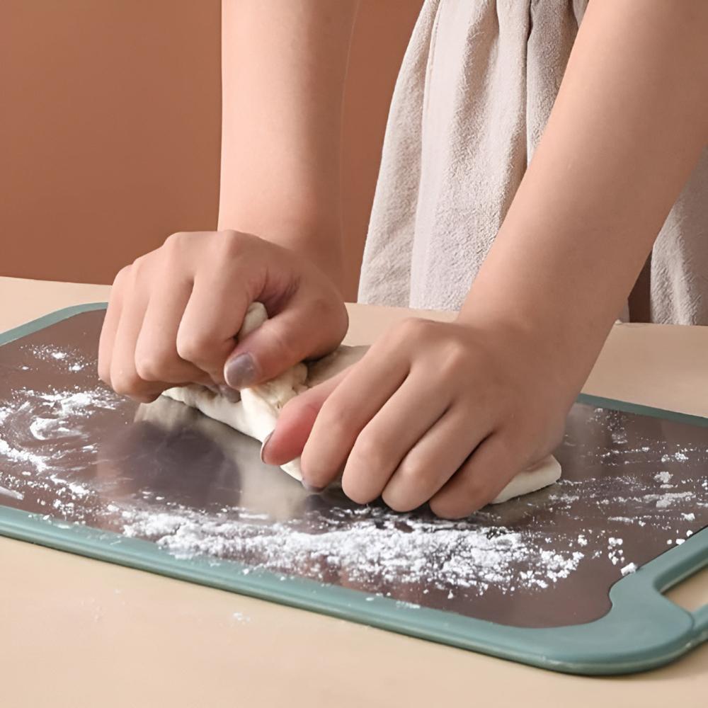 Doppelseitiges Edelstahl Schneidebrett – Hygienische Zubereitung Für Jedes Gericht 3