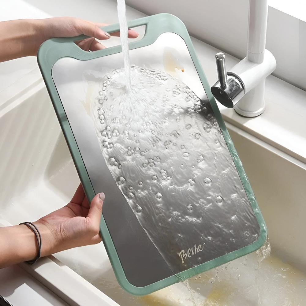 Doppelseitiges Edelstahl Schneidebrett – Hygienische Zubereitung Für Jedes Gericht 6