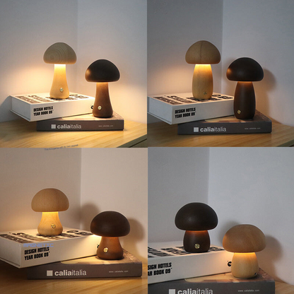 EcoGlow Holz-Pilz Nachtlicht – Beruhigende Beleuchtung Für Kinder 2