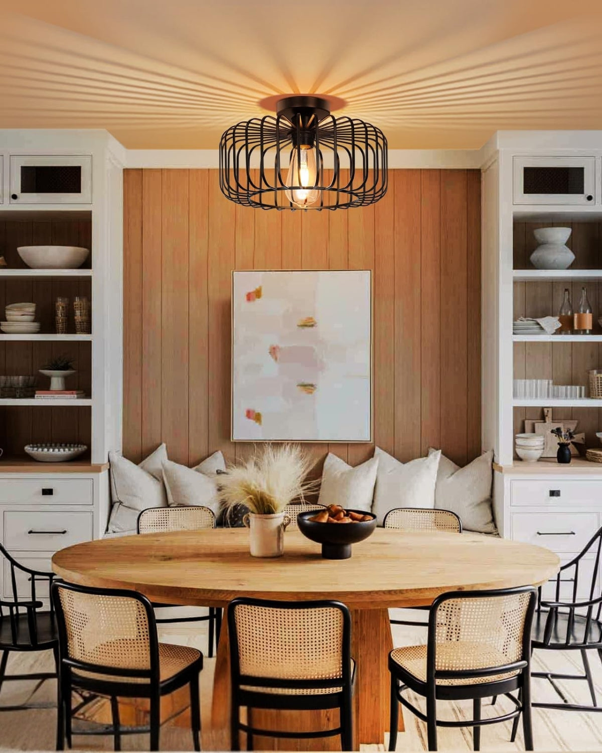 Élégante Deckenleuchte Schwarz mit Goldakzenten – Modernes Design für Stilvolles Ambiente 5