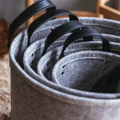 Filz Wäschekorb Tragbar Grau – Stilvolle Aufbewahrung Für Kinder 4