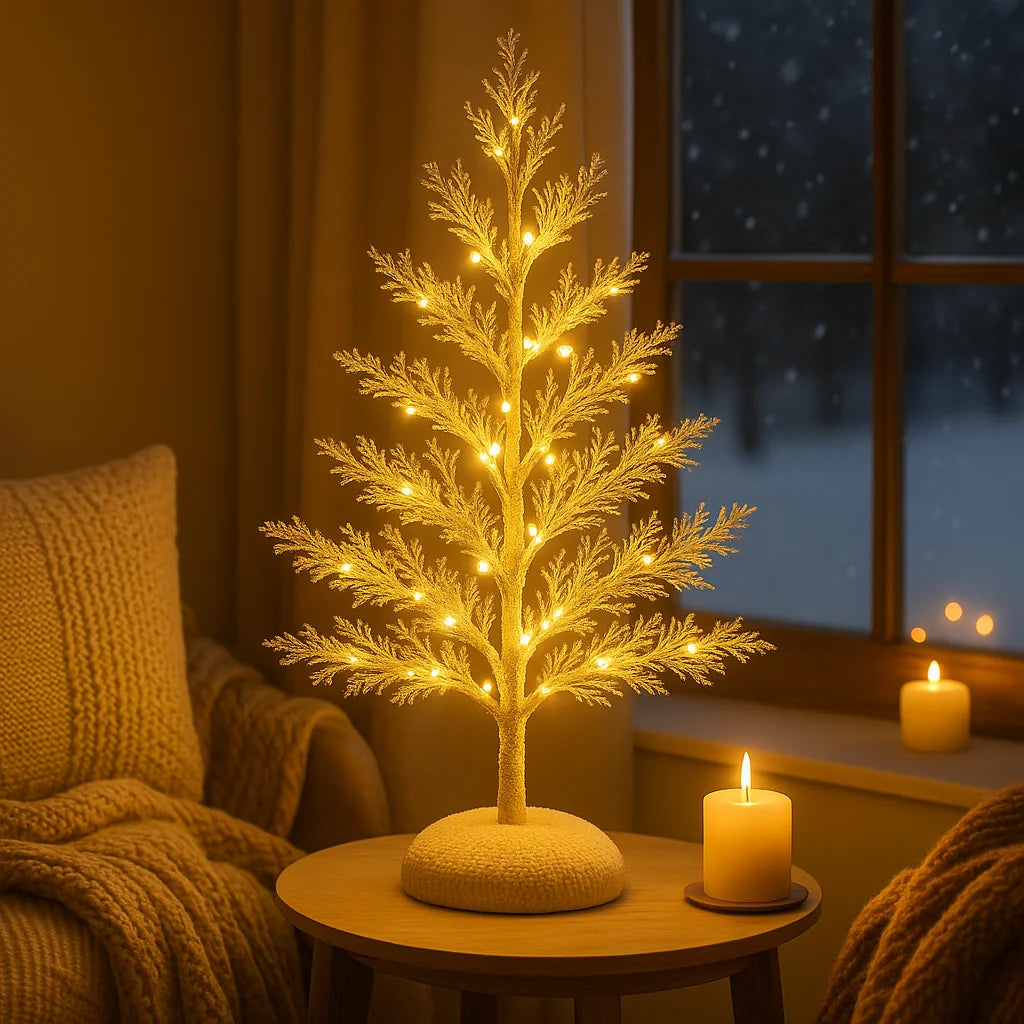 **Frosted Winterbaum** – Elegante Weihnachtsdekoration mit Warmem Licht 1