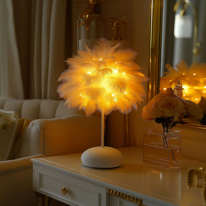 **GEFIEDERTE FANTASIELAMPE** – Elegante LED Tischlampe mit Naturinspiriertem Design 2