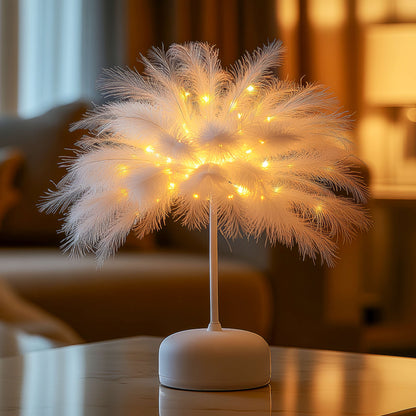 **GEFIEDERTE FANTASIELAMPE** – Elegante LED Tischlampe mit Naturinspiriertem Design 4