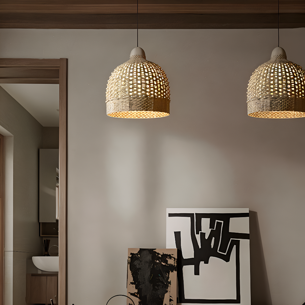 Geflochtene Kuppel-Pendelleuchte Bambus – Gemütliches Lichtspiel Für Ihr Zuhause 3
