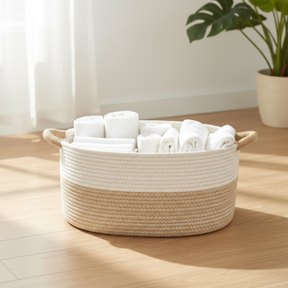 Geflochtener Aufbewahrungskorb Baumwollseil – Stilvolle Ordnung Für Jedes Zuhause 3