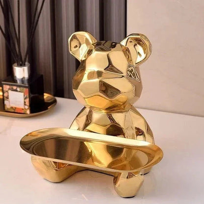 Geometrisches Bärenskulptur-Tablett – Elegante Vielseitigkeit für Ihr Zuhause 4
