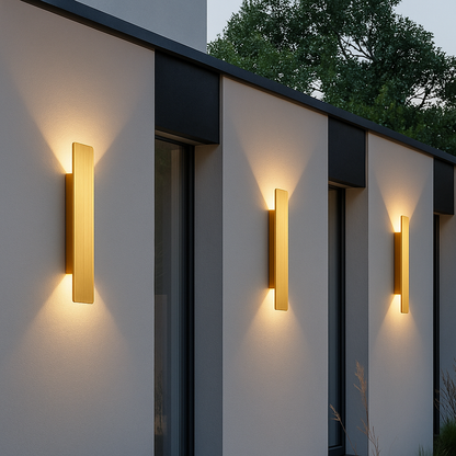 Goldene Wetterfeste LED-Wandleuchten – Elegante Außenbeleuchtung für Jedes Wetter 6