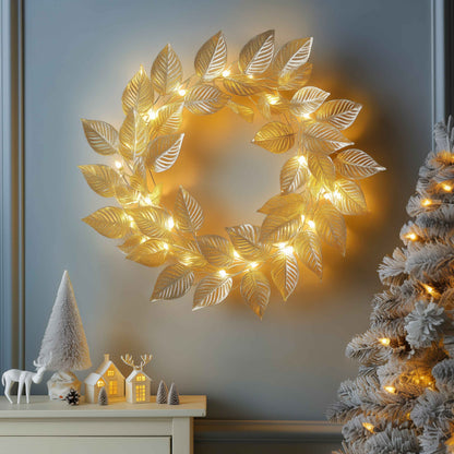 **Goldener Blattkranz** – Elegante LED-Beleuchtung für Jeden Anlass 4