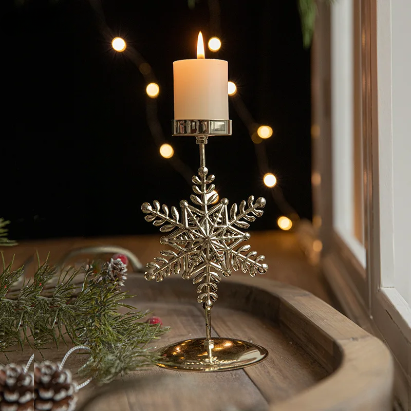 Goldener Stern- und Weihnachtsbaum-Kerzenhalter – Festliche Eleganz Für Ihren Tisch 0
