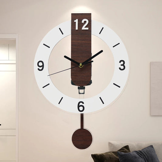 Große Retro-Schwungwanduhr Aus Holz – Stilvolles Design Für Ihr Zuhause 0