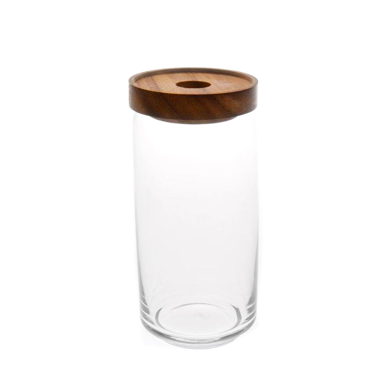 Großes Glasgefäß Mit Akaziendeckel – Stilvolle Aufbewahrung Für Ihre Lebensmittel 0