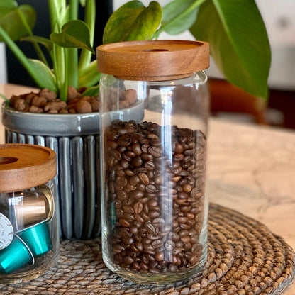 Großes Glasgefäß Mit Akaziendeckel – Stilvolle Aufbewahrung Für Ihre Lebensmittel 1